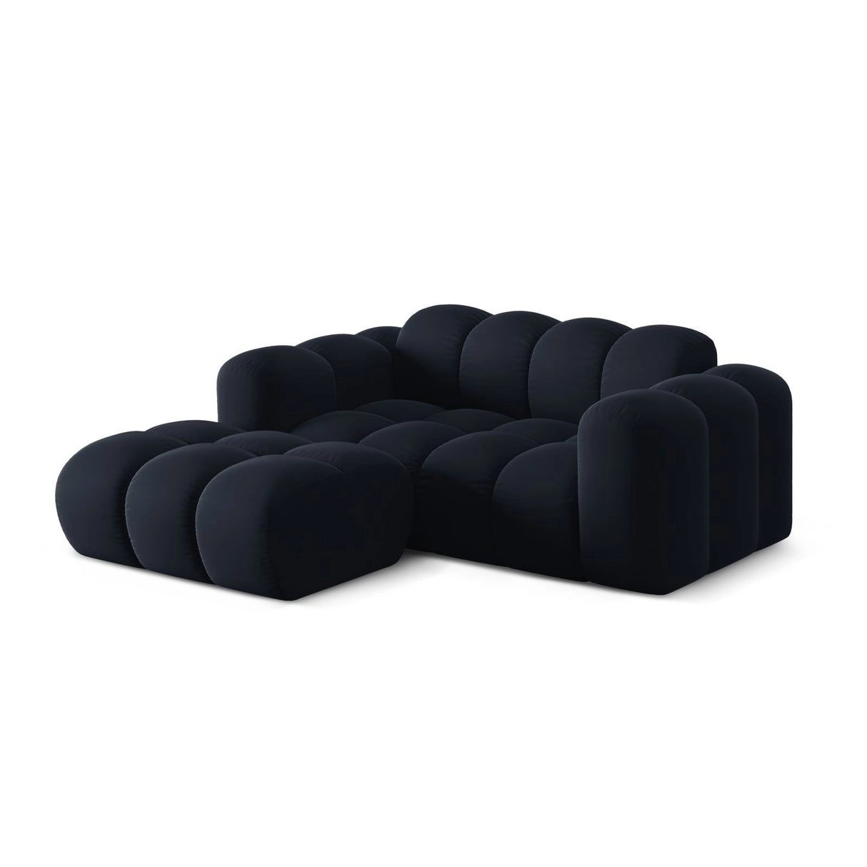 Treno 2-Sitzer Ecksofa, Linke Seite, aus Samt in Dunkelblau (Bluvel 89), 180x164 cm von Cosmopolitan Design – Bild 4