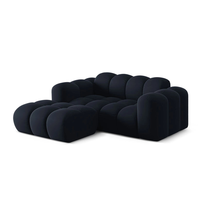 Treno 2-Sitzer Ecksofa, Linke Seite, aus Samt in Dunkelblau (Bluvel 89), 180x164 cm von Cosmopolitan Design – Bild 4