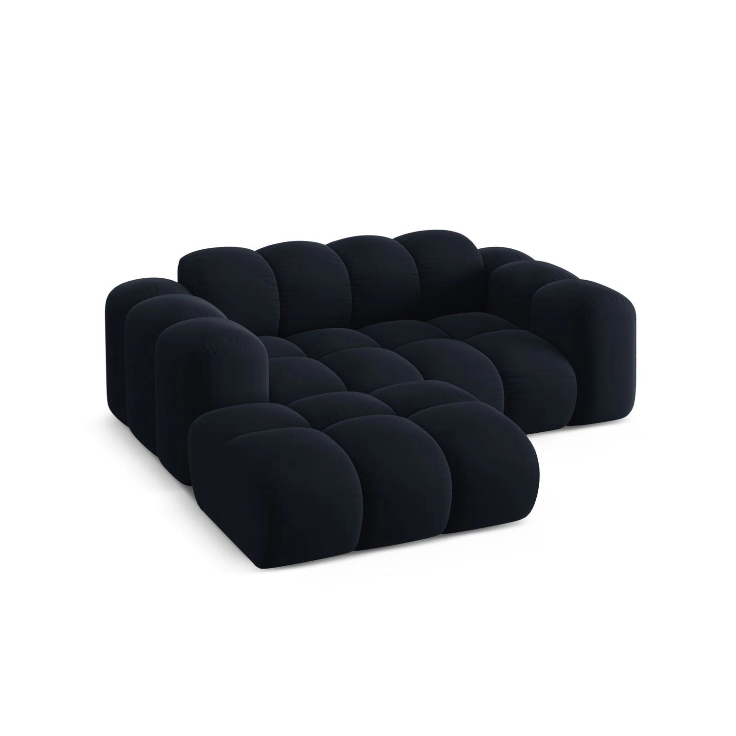 Treno 2-Sitzer Ecksofa, Linke Seite, aus Samt in Dunkelblau (Bluvel 89), 180x164 cm von Cosmopolitan Design – Bild 5