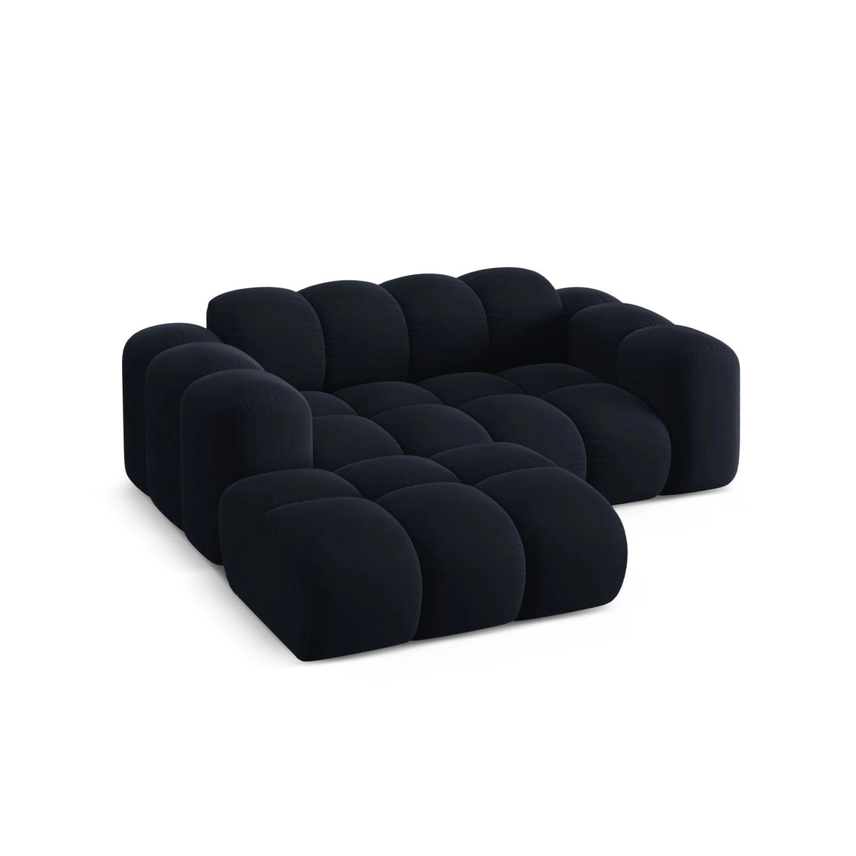 Treno 2-Sitzer Ecksofa, Linke Seite, aus Samt in Dunkelblau (Bluvel 89), 180x164 cm von Cosmopolitan Design – Bild 5