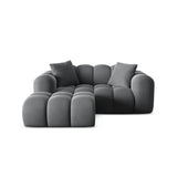 Treno 2-Sitzer Ecksofa, Linke Seite, aus Samt in Grau (Bluvel 14), 180x164 cm von Cosmopolitan Design – Bild 1