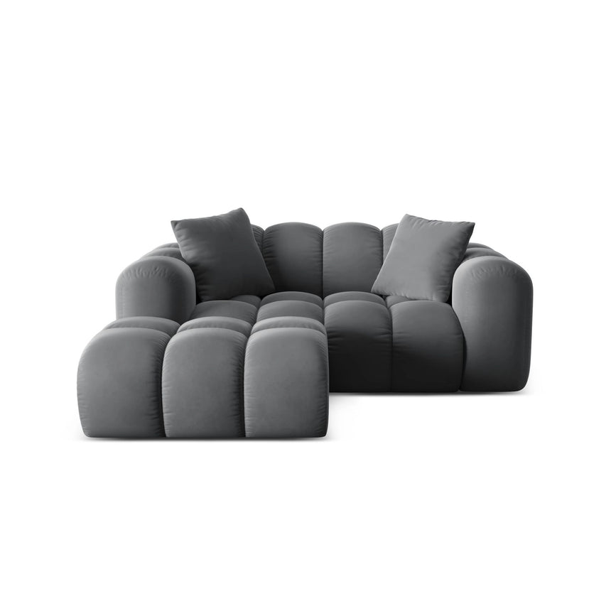 Treno 2-Sitzer Ecksofa, Linke Seite, aus Samt in Grau (Bluvel 14), 180x164 cm von Cosmopolitan Design – Bild 1