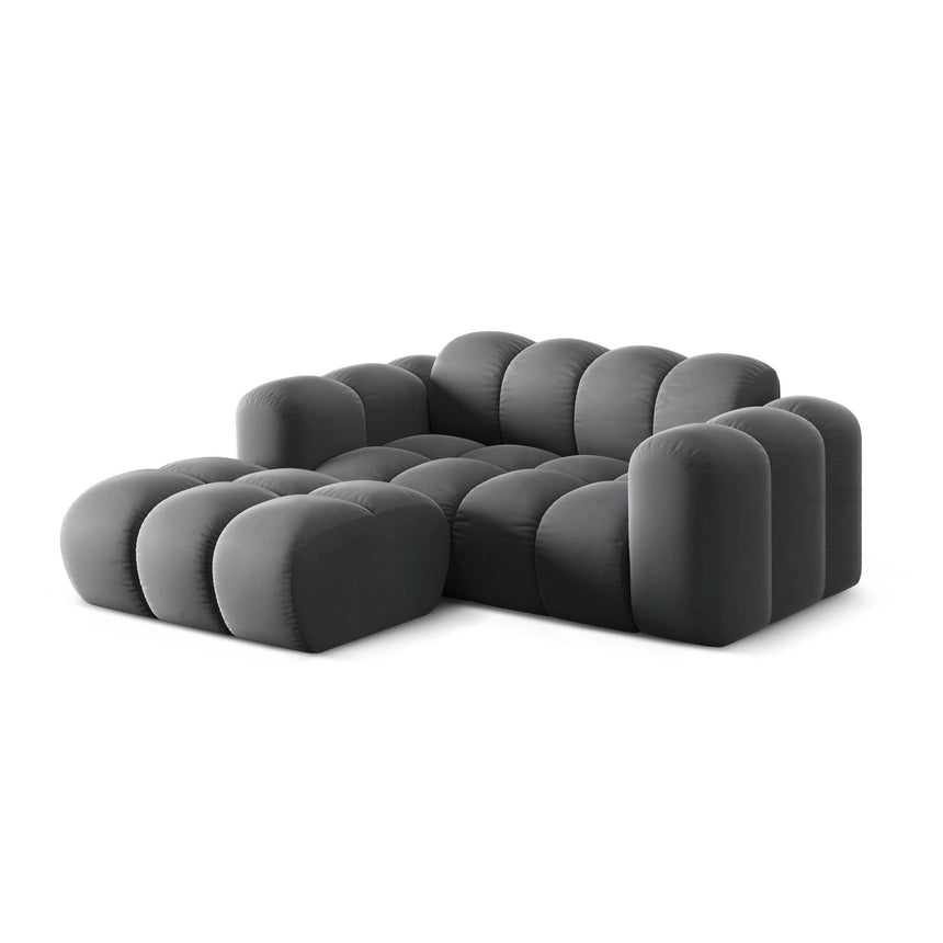 Treno 2-Sitzer Ecksofa, Linke Seite, aus Samt in Grau (Bluvel 14), 180x164 cm von Cosmopolitan Design – Bild 4