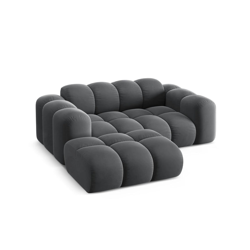 Treno 2-Sitzer Ecksofa, Linke Seite, aus Samt in Grau (Bluvel 14), 180x164 cm von Cosmopolitan Design – Bild 5
