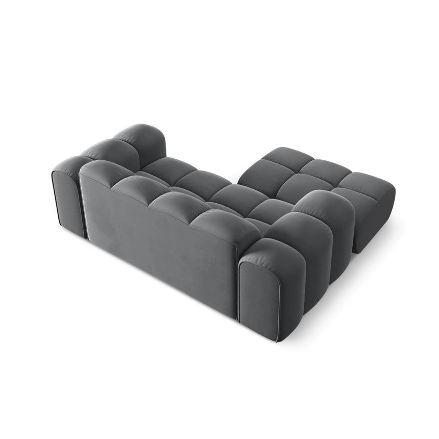 Treno 2-Sitzer Ecksofa, Linke Seite, aus Samt in Grau (Bluvel 14), 180x164 cm von Cosmopolitan Design – Bild 6