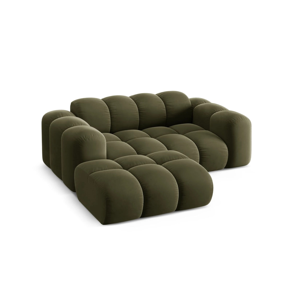 Treno 2-Sitzer Ecksofa, Linke Seite, aus Samt in Grün (Bluvel 77), 180x164 cm von Cosmopolitan Design – Bild 5