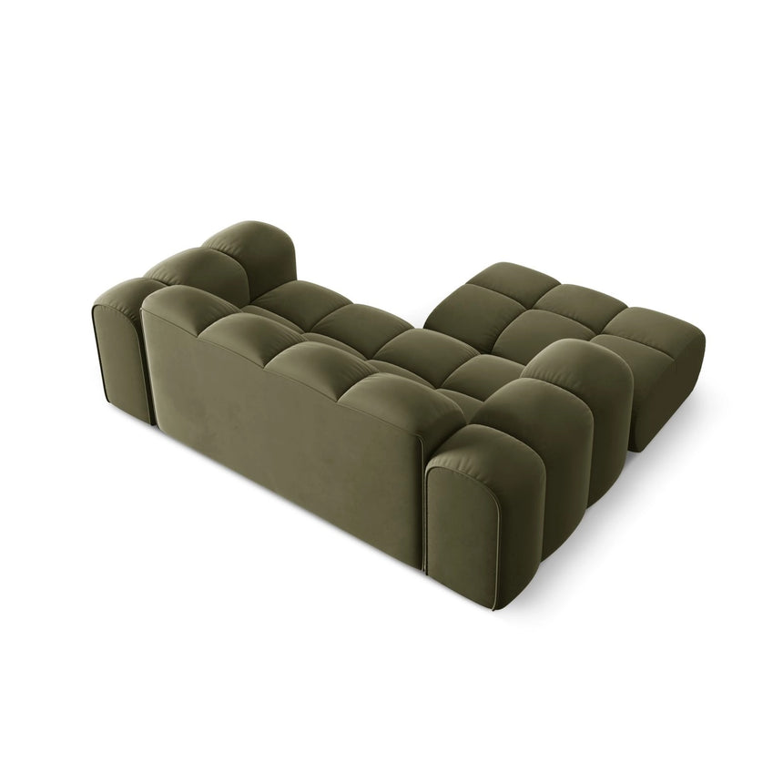 Treno 2-Sitzer Ecksofa, Linke Seite, aus Samt in Grün (Bluvel 77), 180x164 cm von Cosmopolitan Design – Bild 6