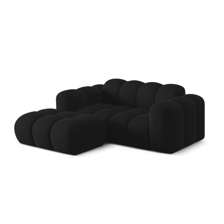 Treno 2-Sitzer Ecksofa, Linke Seite, aus Samt in Schwarz (Bluvel 19), 180x164 cm von Cosmopolitan Design – Bild 4