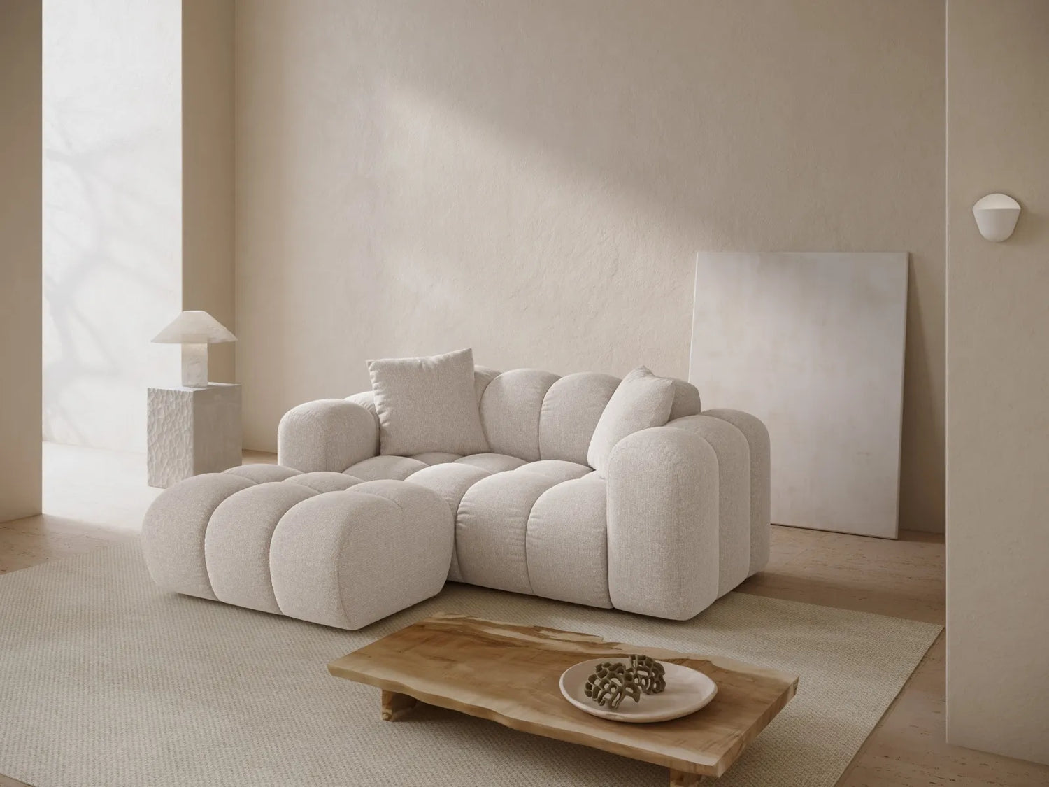 Treno 2-Sitzer Ecksofa, Linke Seite, aus Samt oder Chenille, 180x164 cm von Cosmopolitan Design – Bild 2