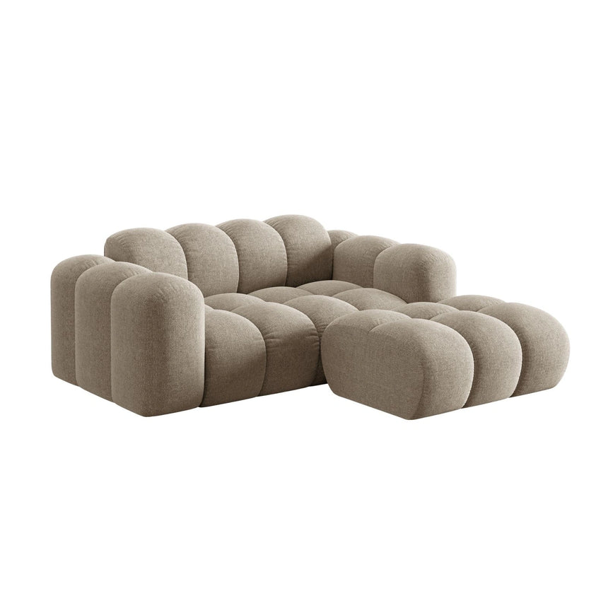 Treno 2-Sitzer Ecksofa, Rechte Seite, aus Chenille in Dunkelbeige (Eden 4 Beige), 180x164 cm von Cosmopolitan Design – Bild 4