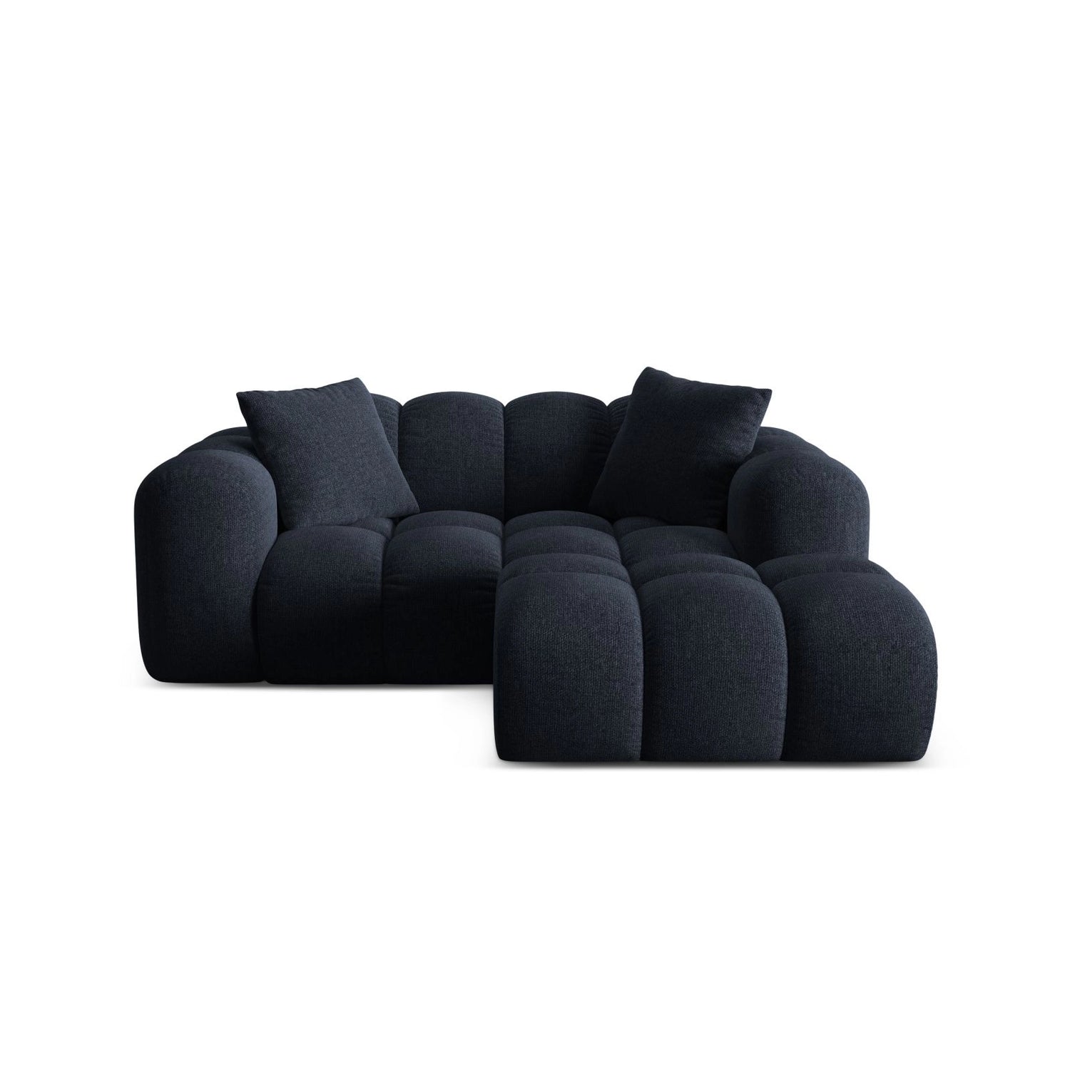 Treno 2-Sitzer Ecksofa, Rechte Seite, aus Chenille in Marineblau (Eden 16 Deep Blue), 180x164 cm von Cosmopolitan Design – Bild 1