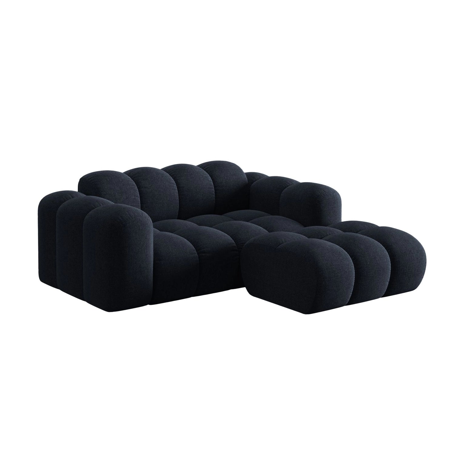Treno 2-Sitzer Ecksofa, Rechte Seite, aus Chenille in Marineblau (Eden 16 Deep Blue), 180x164 cm von Cosmopolitan Design – Bild 4