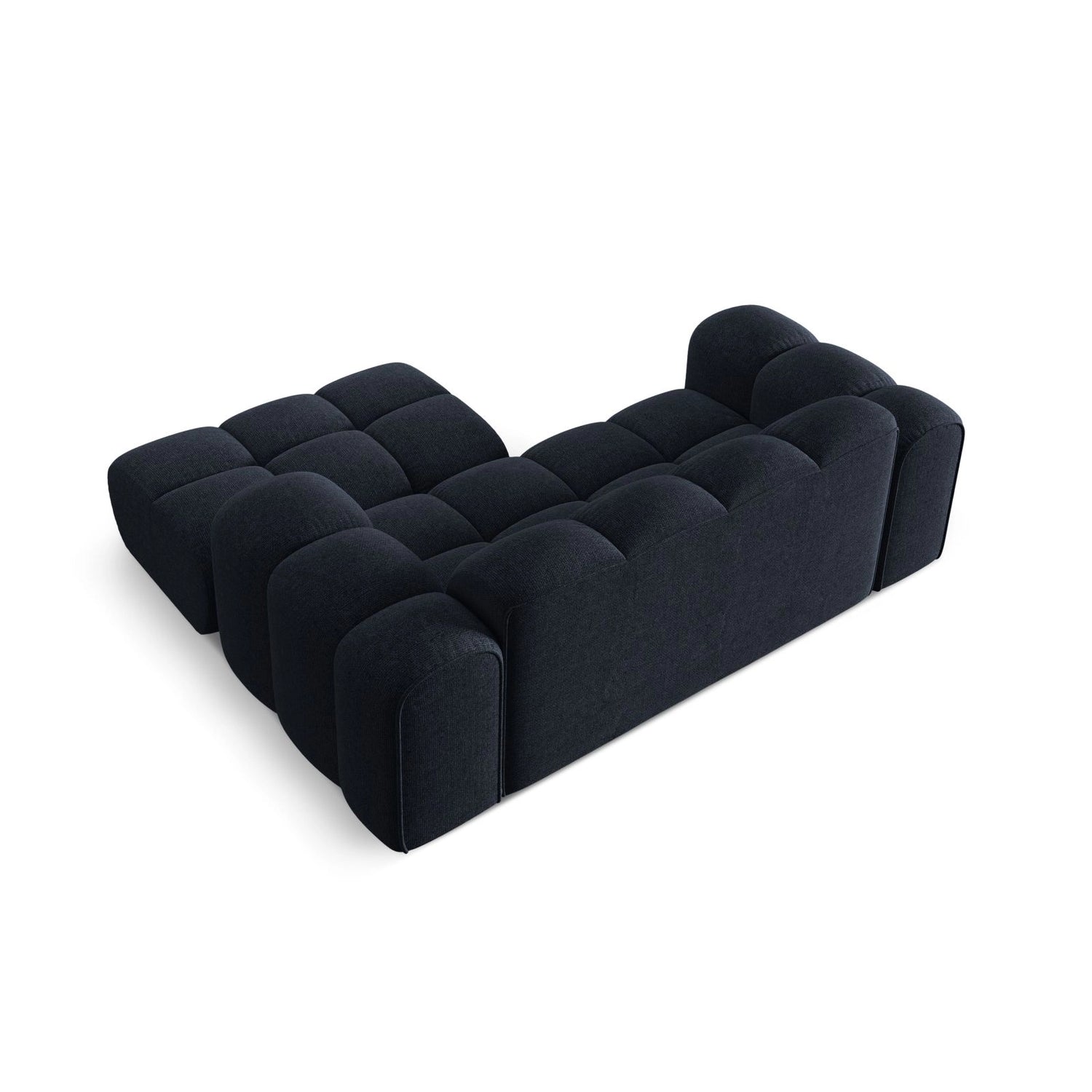 Treno 2-Sitzer Ecksofa, Rechte Seite, aus Chenille in Marineblau (Eden 16 Deep Blue), 180x164 cm von Cosmopolitan Design – Bild 6