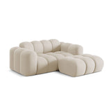 Treno 2-Sitzer Ecksofa, Rechte Seite, aus Samt in Dunkelbeige (Bluvel 30), 180x164 cm von Cosmopolitan Design – Bild 4