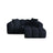 Treno 2-Sitzer Ecksofa, Rechte Seite, aus Samt in Dunkelblau (Bluvel 89), 180x164 cm von Cosmopolitan Design – Bild 1