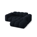 Treno 2-Sitzer Ecksofa, Rechte Seite, aus Samt in Dunkelblau (Bluvel 89), 180x164 cm von Cosmopolitan Design – Bild 5