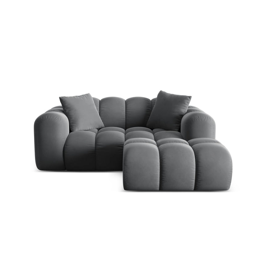 Treno 2-Sitzer Ecksofa, Rechte Seite, aus Samt in Grau (Bluvel 14), 180x164 cm von Cosmopolitan Design – Bild 1