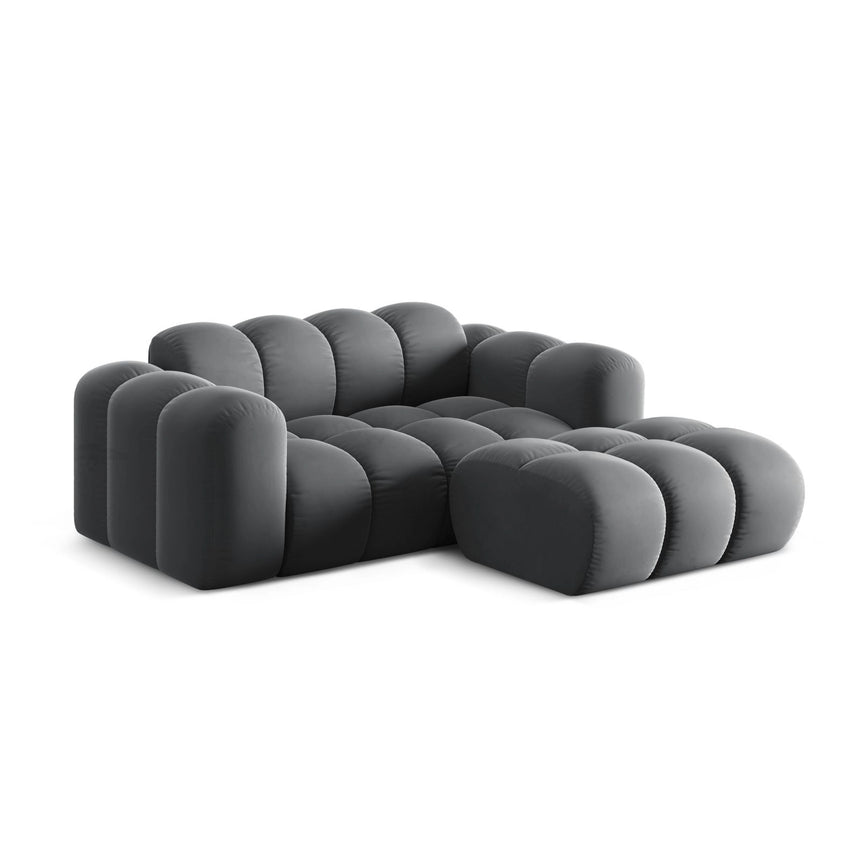 Treno 2-Sitzer Ecksofa, Rechte Seite, aus Samt in Grau (Bluvel 14), 180x164 cm von Cosmopolitan Design – Bild 4