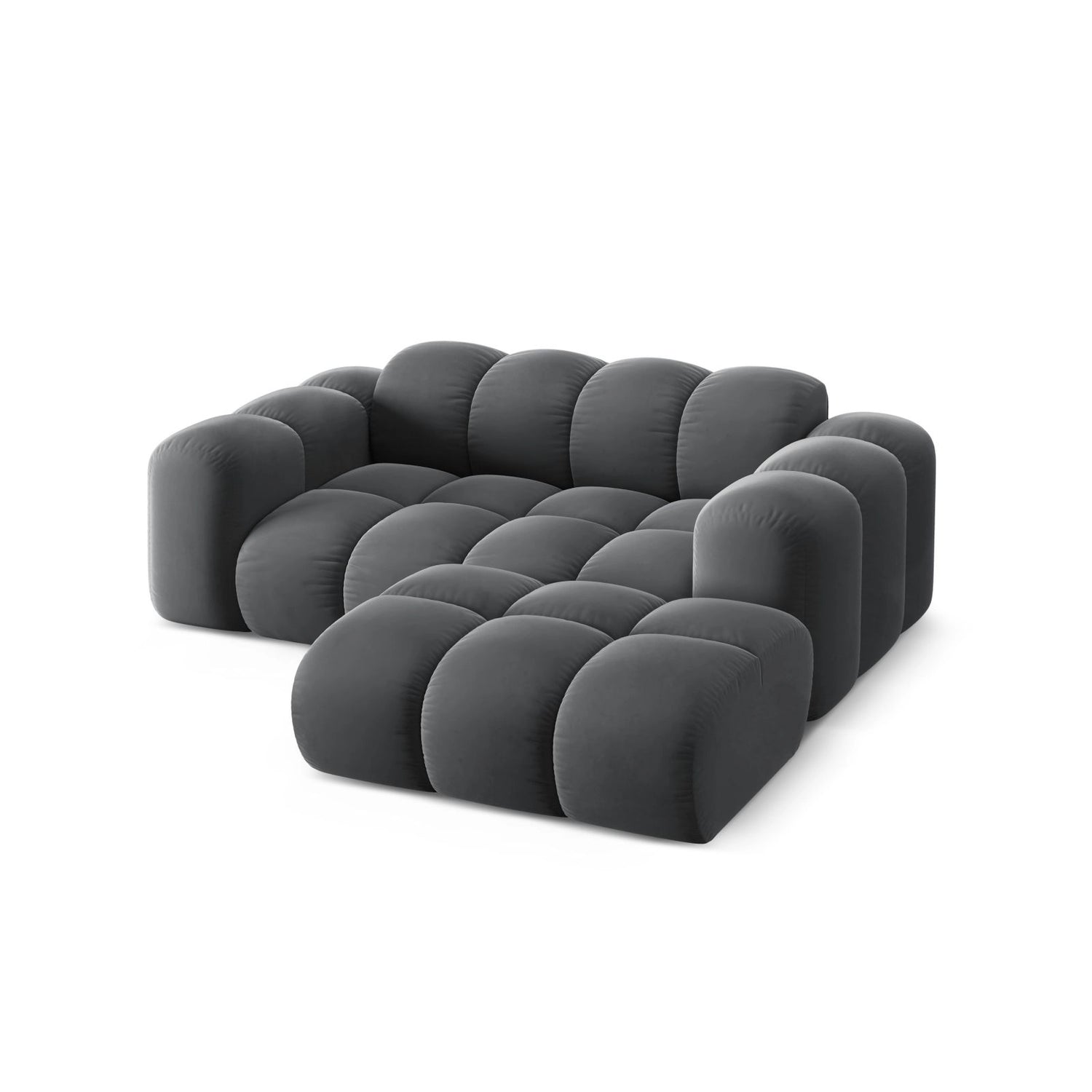 Treno 2-Sitzer Ecksofa, Rechte Seite, aus Samt in Grau (Bluvel 14), 180x164 cm von Cosmopolitan Design – Bild 5