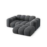 Treno 2-Sitzer Ecksofa, Rechte Seite, aus Samt in Grau (Bluvel 14), 180x164 cm von Cosmopolitan Design – Bild 5