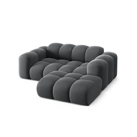 Treno 2-Sitzer Ecksofa, Rechte Seite, aus Samt in Grau (Bluvel 14), 180x164 cm von Cosmopolitan Design – Bild 5
