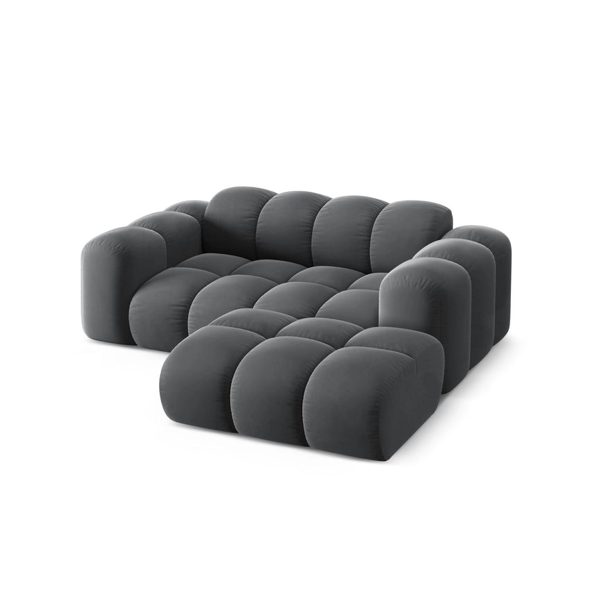 Treno 2-Sitzer Ecksofa, Rechte Seite, aus Samt in Grau (Bluvel 14), 180x164 cm von Cosmopolitan Design – Bild 5