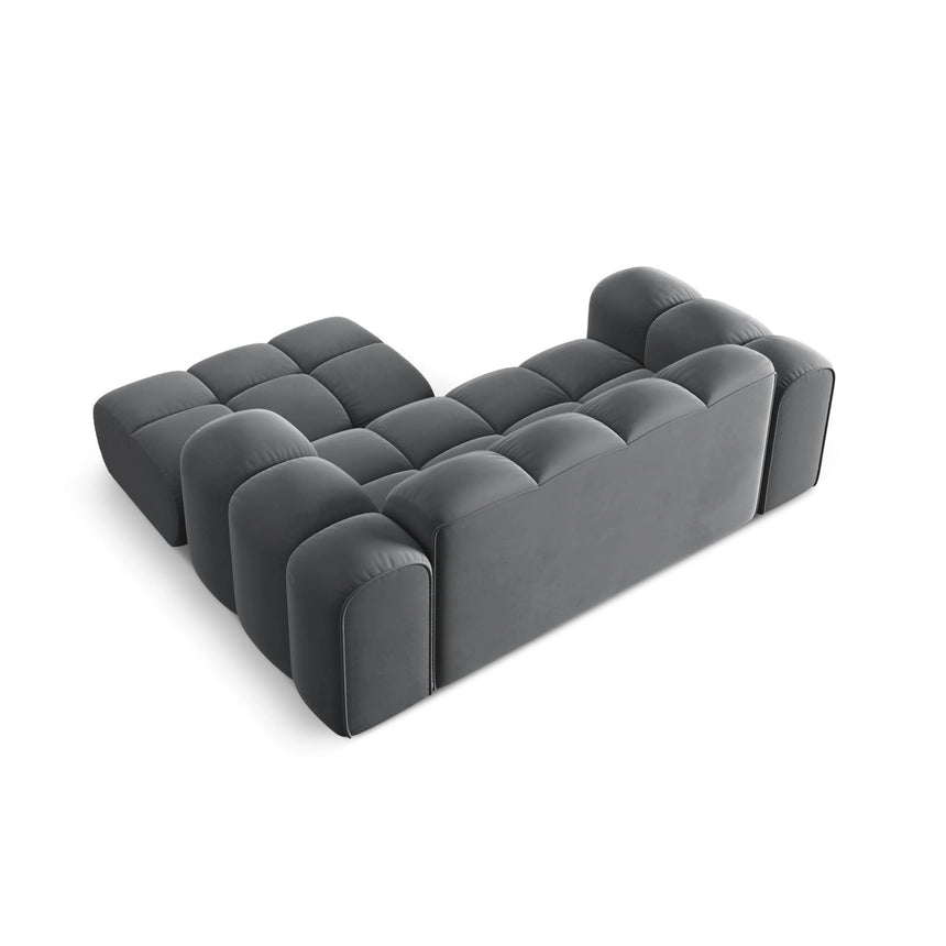 Treno 2-Sitzer Ecksofa, Rechte Seite, aus Samt in Grau (Bluvel 14), 180x164 cm von Cosmopolitan Design – Bild 6