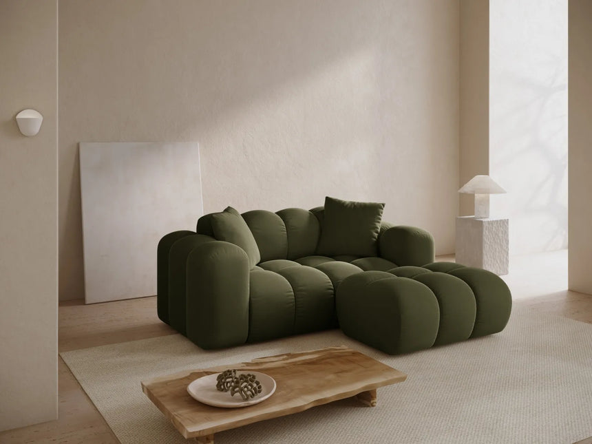 Treno 2-Sitzer Ecksofa, Rechte Seite, aus Samt in Grün (Bluvel 77), 180x164 cm von Cosmopolitan Design – Bild 2