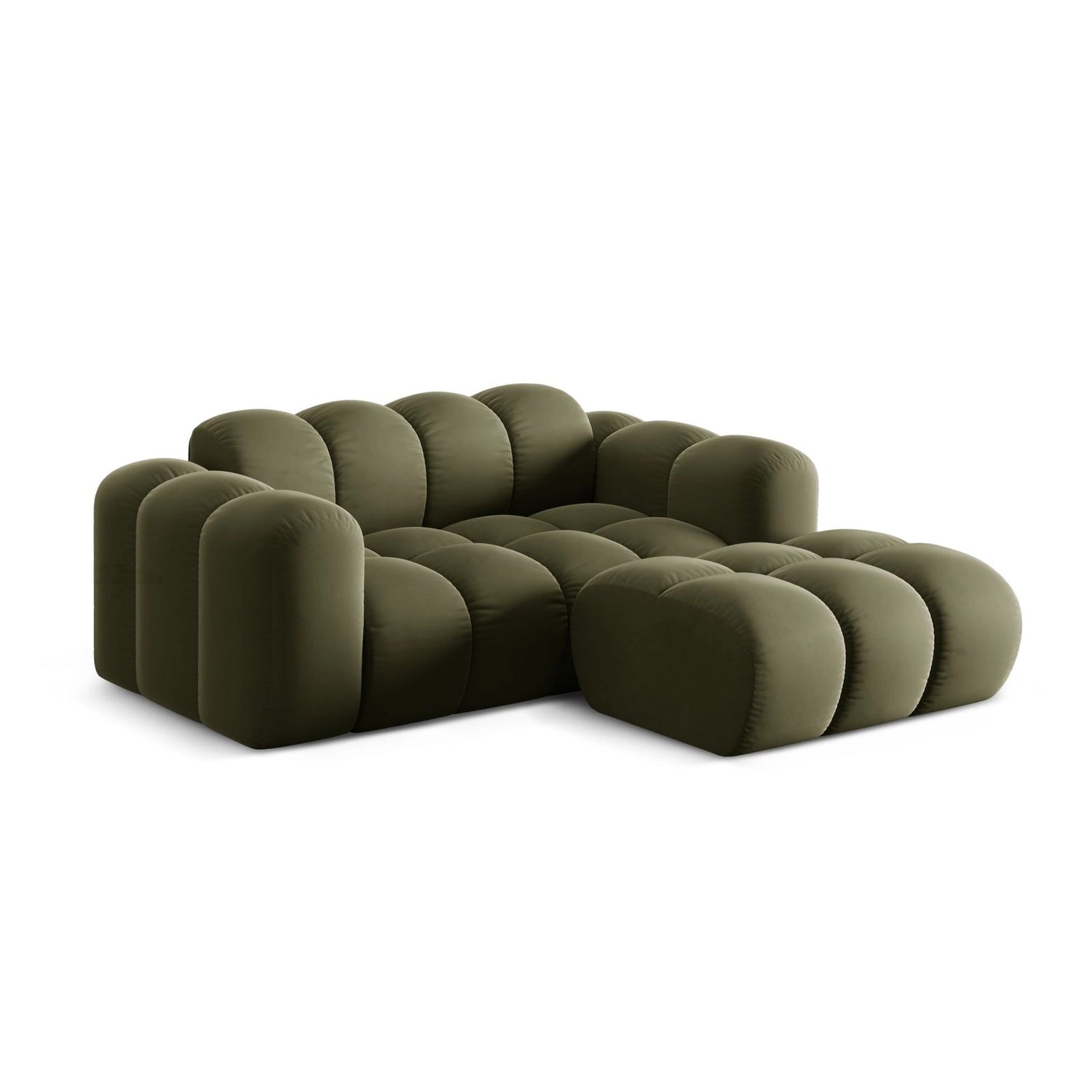 Treno 2-Sitzer Ecksofa, Rechte Seite, aus Samt in Grün (Bluvel 77), 180x164 cm von Cosmopolitan Design – Bild 4