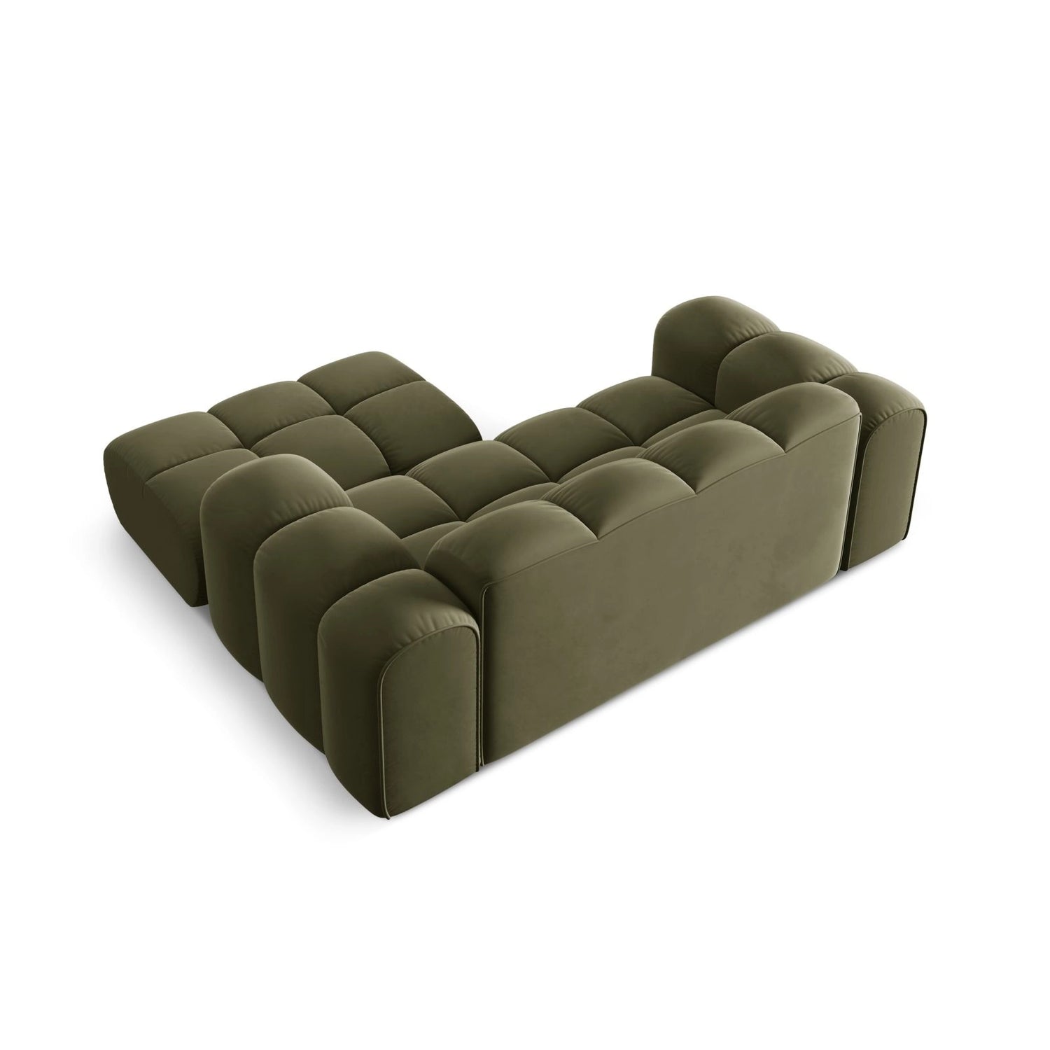 Treno 2-Sitzer Ecksofa, Rechte Seite, aus Samt in Grün (Bluvel 77), 180x164 cm von Cosmopolitan Design – Bild 6
