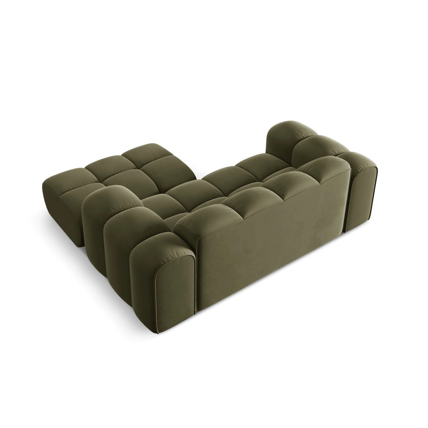 Treno 2-Sitzer Ecksofa, Rechte Seite, aus Samt in Grün (Bluvel 77), 180x164 cm von Cosmopolitan Design – Bild 6