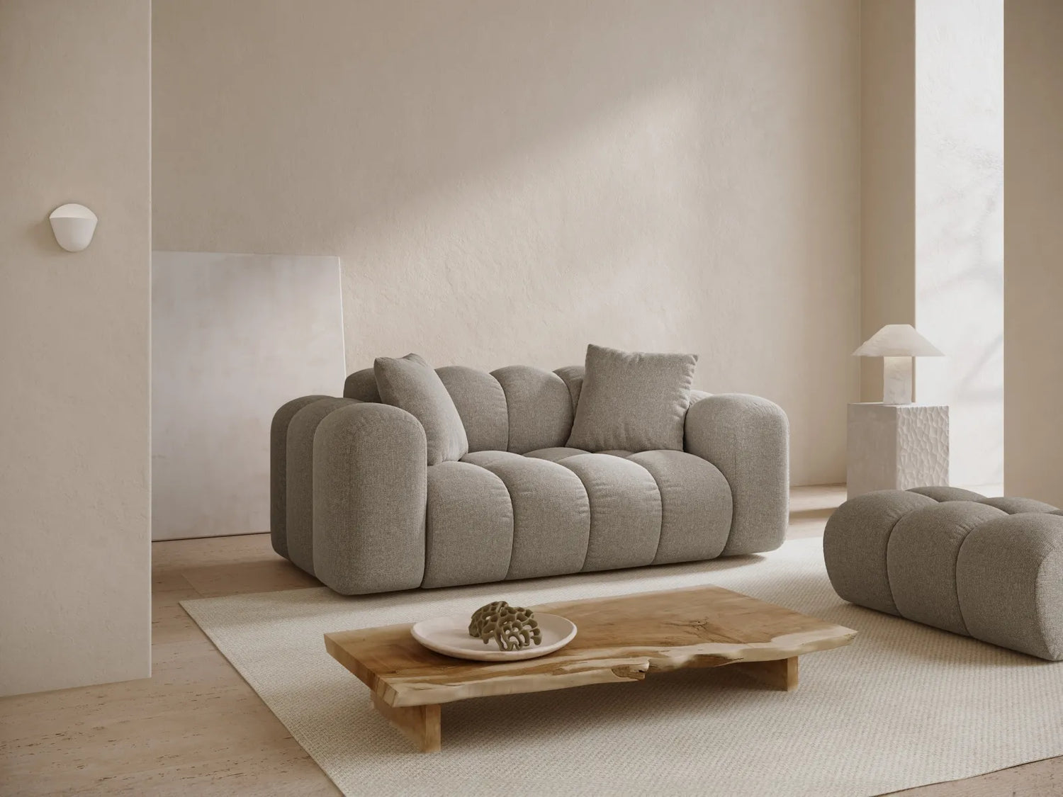 Treno 2-Sitzer Sofa aus Chenille in Dunkelbeige (Eden 4 Beige), 180x94 cm von Cosmopolitan Design – Bild 2