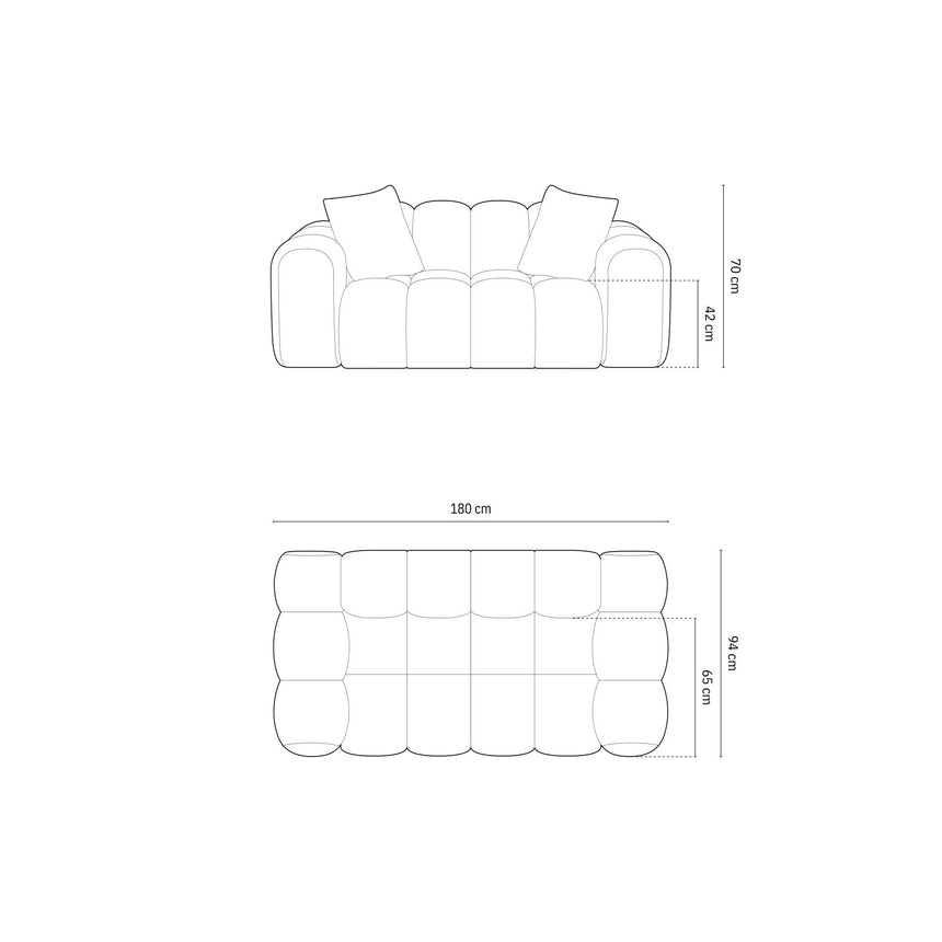 Treno 2-Sitzer Sofa aus Chenille in Marineblau (Eden 16 Deep Blue), 180x94 cm von Cosmopolitan Design – Bild 3