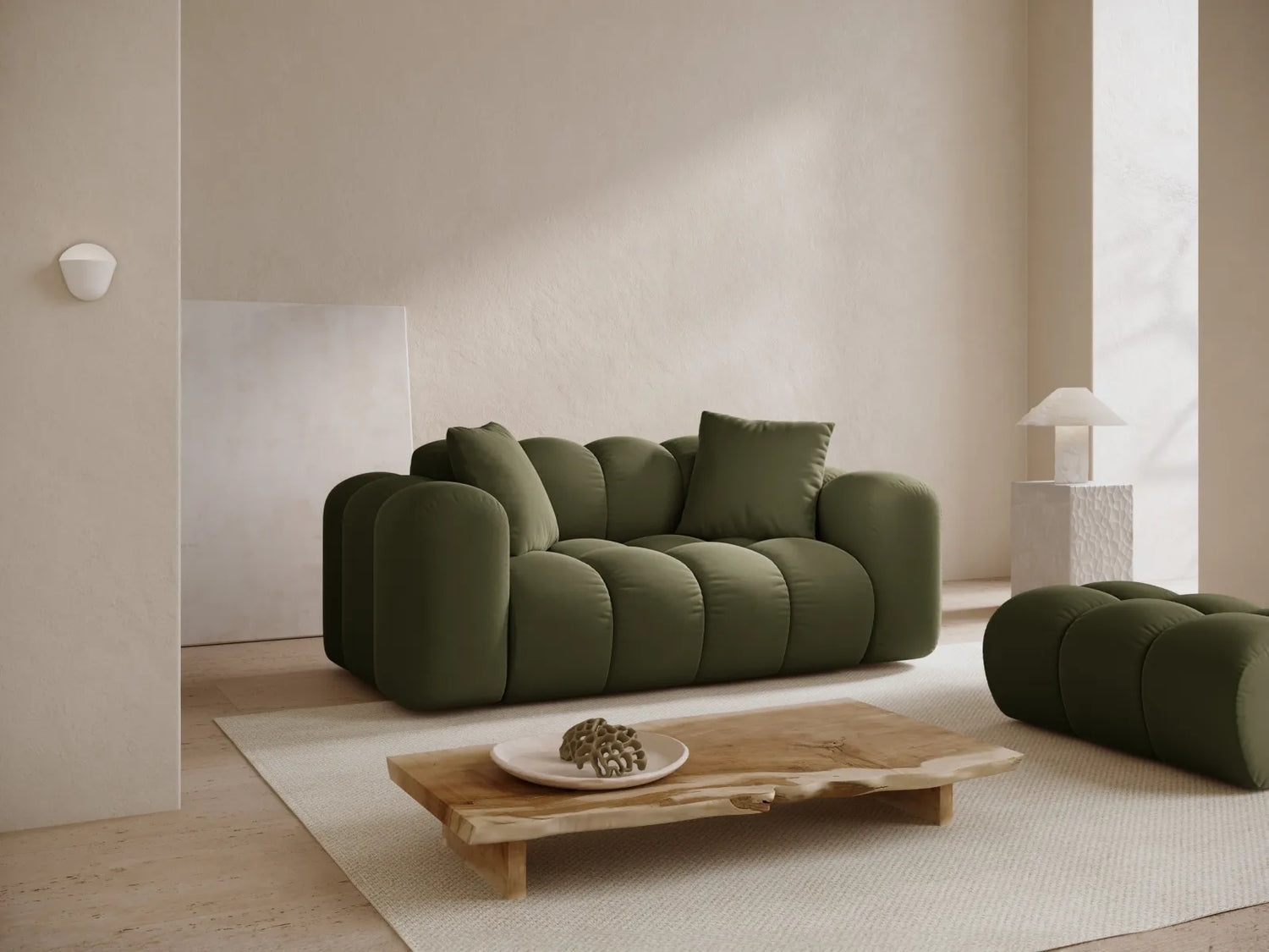 Treno 2-Sitzer Sofa aus Samt in Grün (Bluvel 77), 180x94 cm von Cosmopolitan Design – Bild 2