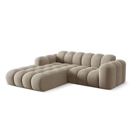 Treno 3-Sitzer Ecksofa, Linke Seite, aus Chenille in Dunkelbeige (Eden 4 Beige), 240x184x70 cm von Cosmopolitan Design – Bild 4