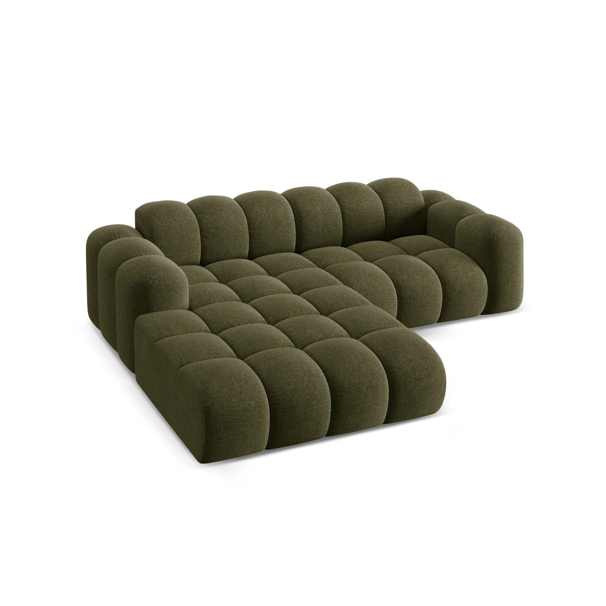 Treno 3-Sitzer Ecksofa, Linke Seite, aus Chenille in Grün (Eden 12 Olive), 240x184x70 cm von Cosmopolitan Design – Bild 5