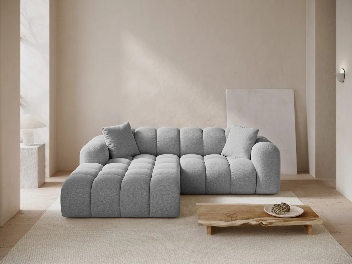 Treno 3-Sitzer Ecksofa, Linke Seite, aus Chenille in Hellgrau (Eden 18 Grey), 240x184x70 cm von Cosmopolitan Design – Bild 2