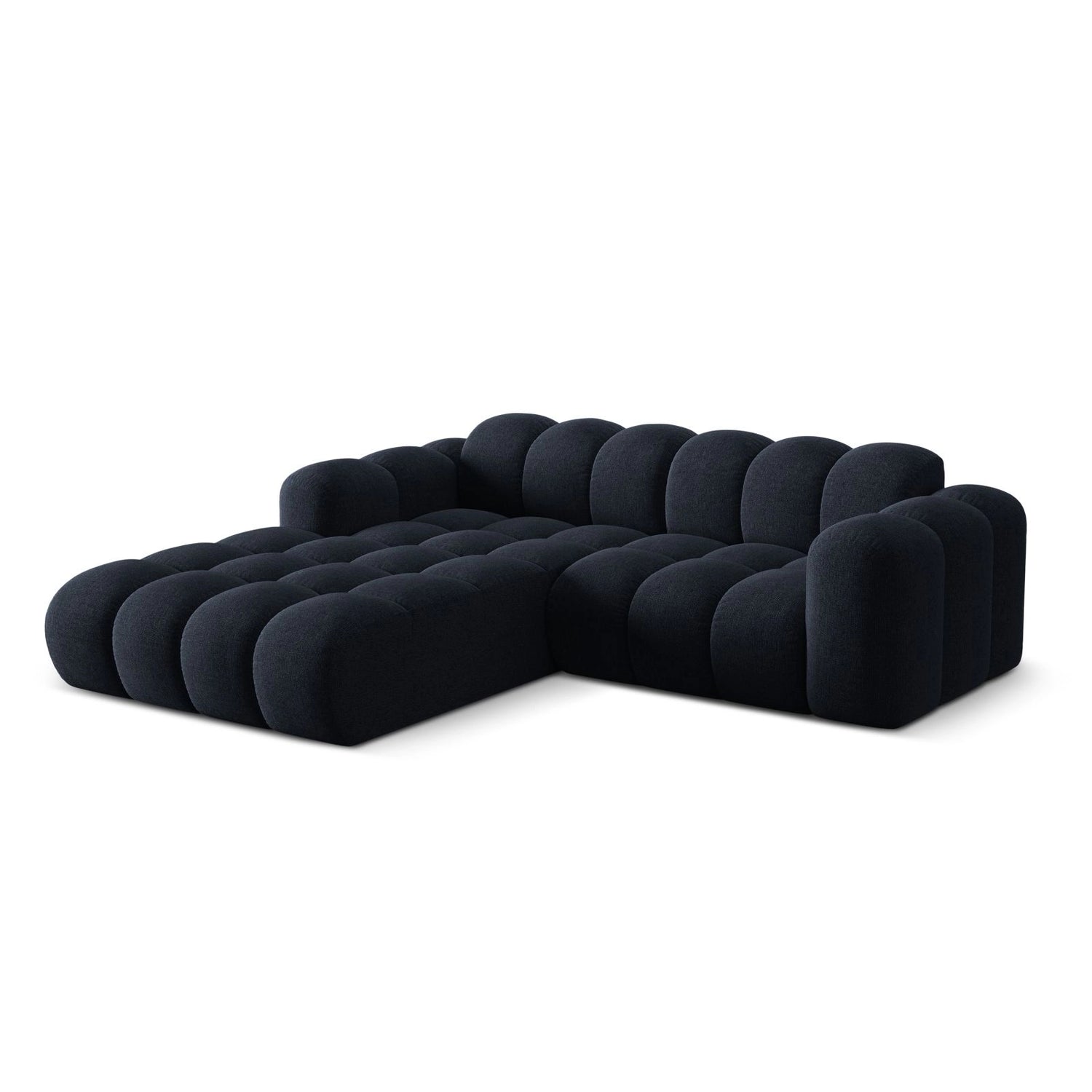 Treno 3-Sitzer Ecksofa, Linke Seite, aus Chenille in Marineblau (Eden 16 Deep Blue), 240x184x70 cm von Cosmopolitan Design – Bild 4