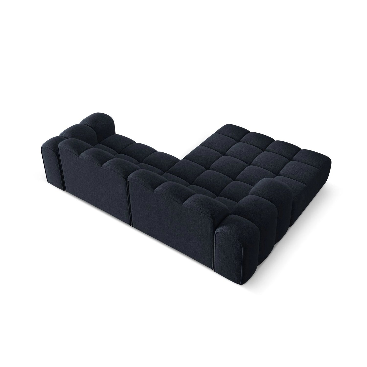 Treno 3-Sitzer Ecksofa, Linke Seite, aus Chenille in Marineblau (Eden 16 Deep Blue), 240x184x70 cm von Cosmopolitan Design – Bild 6