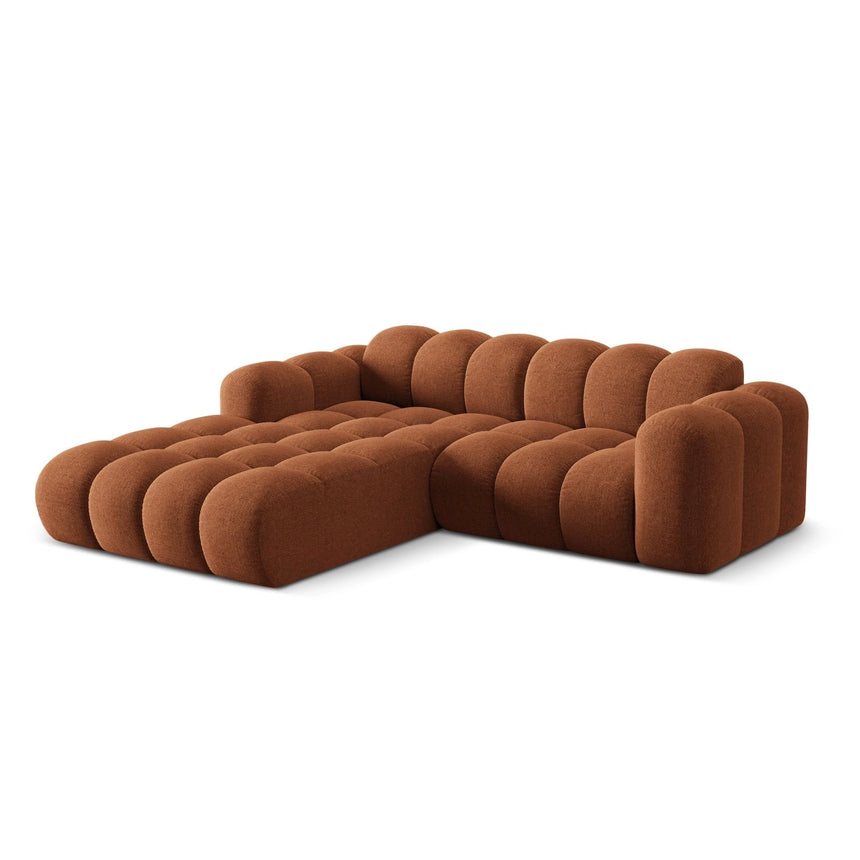 Treno 3-Sitzer Ecksofa, Linke Seite, aus Chenille in Ziegelstein (Eden 10 Terra), 240x184x70 cm von Cosmopolitan Design – Bild 4