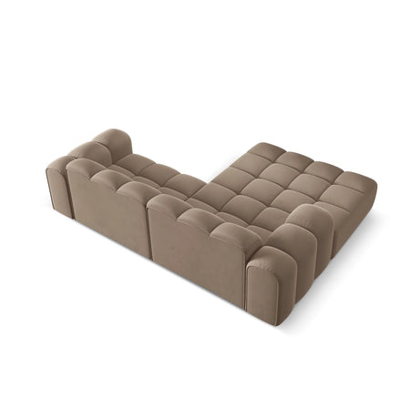 Treno 3-Sitzer Ecksofa, Linke Seite, aus Samt in Cappuccino (Bluvel 40), 240x184x70 cm von Cosmopolitan Design – Bild 6