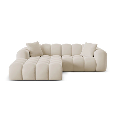 Treno 3-Sitzer Ecksofa, Linke Seite, aus Samt in Dunkelbeige (Bluvel 30), 240x184x70 cm von Cosmopolitan Design – Bild 1