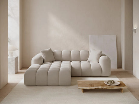 Treno 3-Sitzer Ecksofa, Linke Seite, aus Samt in Dunkelbeige (Bluvel 30), 240x184x70 cm von Cosmopolitan Design – Bild 2