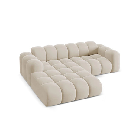 Treno 3-Sitzer Ecksofa, Linke Seite, aus Samt in Dunkelbeige (Bluvel 30), 240x184x70 cm von Cosmopolitan Design – Bild 5