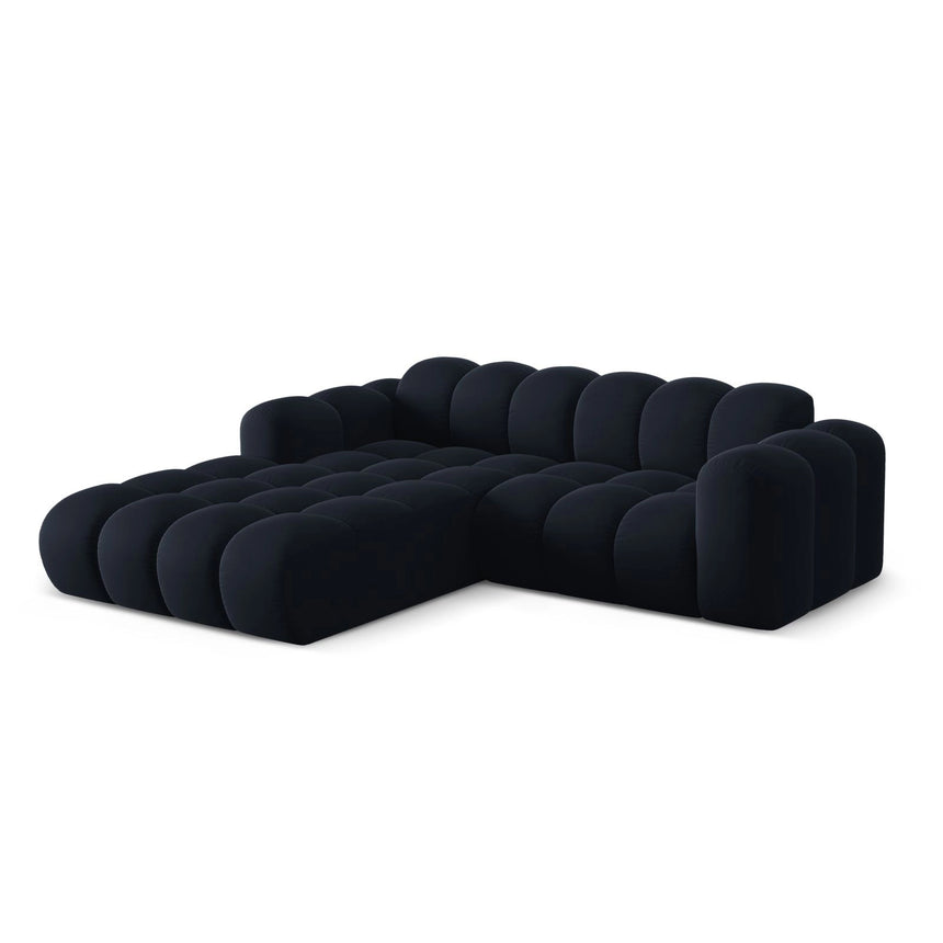 Treno 3-Sitzer Ecksofa, Linke Seite, aus Samt in Dunkelblau (Bluvel 89), 240x184x70 cm von Cosmopolitan Design – Bild 4