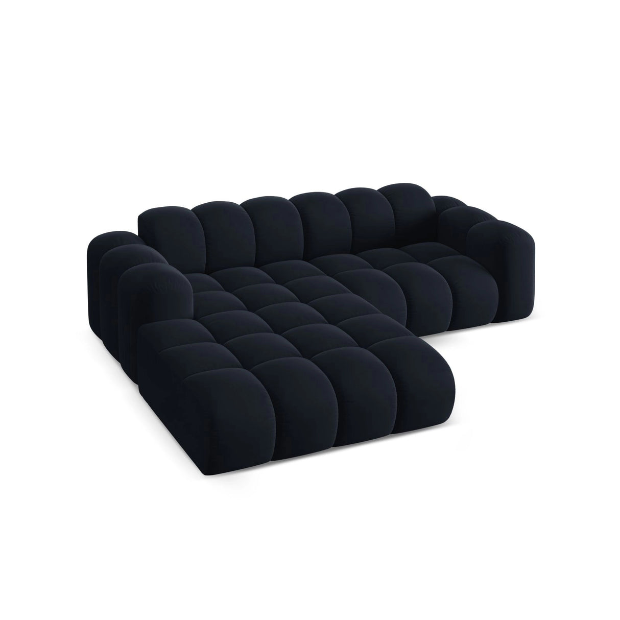 Treno 3-Sitzer Ecksofa, Linke Seite, aus Samt in Dunkelblau (Bluvel 89), 240x184x70 cm von Cosmopolitan Design – Bild 5