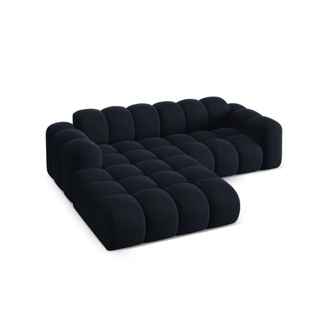 Treno 3-Sitzer Ecksofa, Linke Seite, aus Samt in Dunkelblau (Bluvel 89), 240x184x70 cm von Cosmopolitan Design – Bild 5
