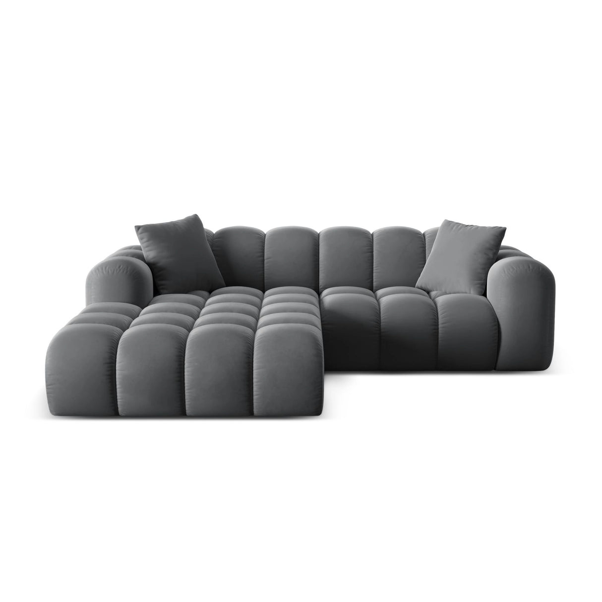 Treno 3-Sitzer Ecksofa, Linke Seite, aus Samt in Grau (Bluvel 14), 240x184x70 cm von Cosmopolitan Design – Bild 1