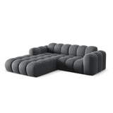 Treno 3-Sitzer Ecksofa, Linke Seite, aus Samt in Grau (Bluvel 14), 240x184x70 cm von Cosmopolitan Design – Bild 4