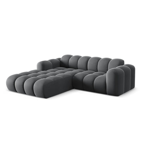 Treno 3-Sitzer Ecksofa, Linke Seite, aus Samt in Grau (Bluvel 14), 240x184x70 cm von Cosmopolitan Design – Bild 4